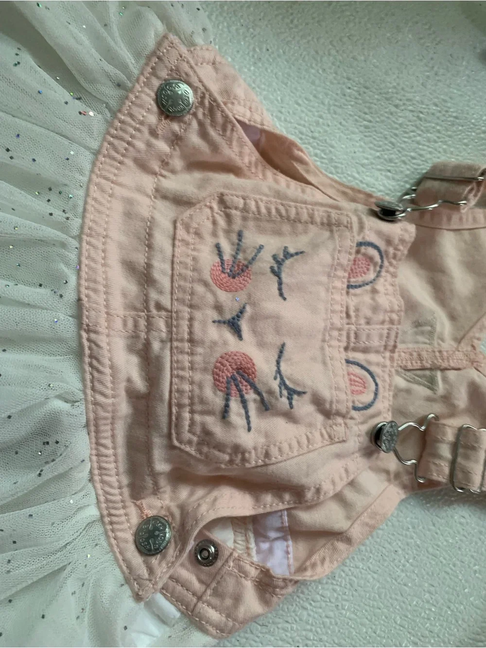 OshKosh B'gosh Pink and White Tulle Overall Dress